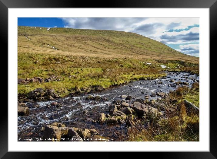 Brecon Beacons Stream Framed Mounted Print by Jane Metters