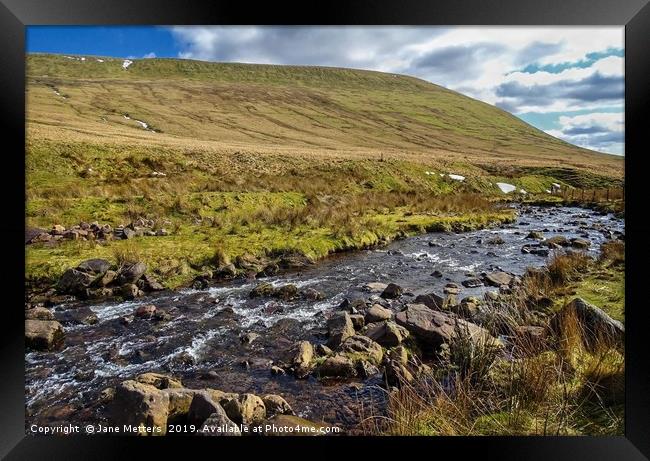 Brecon Beacons Stream Framed Print by Jane Metters