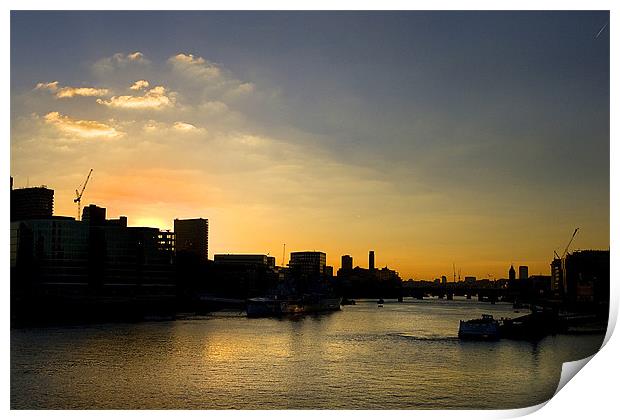 Sunset on the River Thames Print by Brian Beckett
