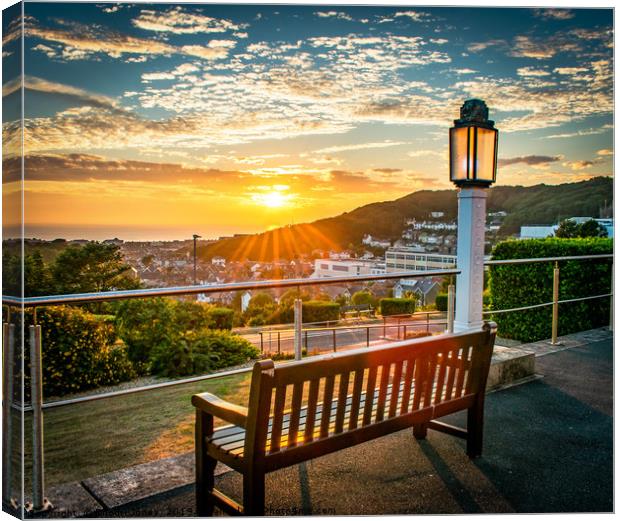 Sunset view from National Library of Wales. Canvas Print by Rhodri Jones