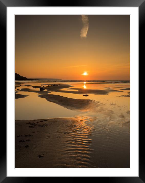 Westward Ho beach sunset Framed Mounted Print by Tony Twyman