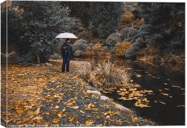Rain man in the autumn Canvas Print by Max Rastello
