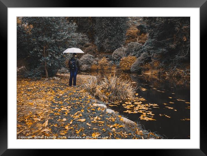 Rain man in the autumn Framed Mounted Print by Max Rastello