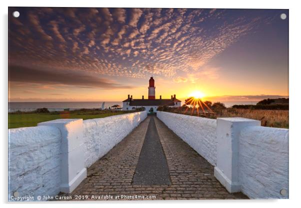 The Majestic and Innovative Souter Lighthouse Acrylic by John Carson