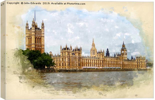 The Palace of Westminster Canvas Print by John Edwards