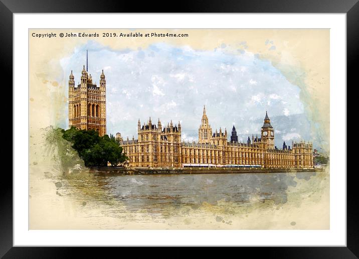 The Palace of Westminster Framed Mounted Print by John Edwards