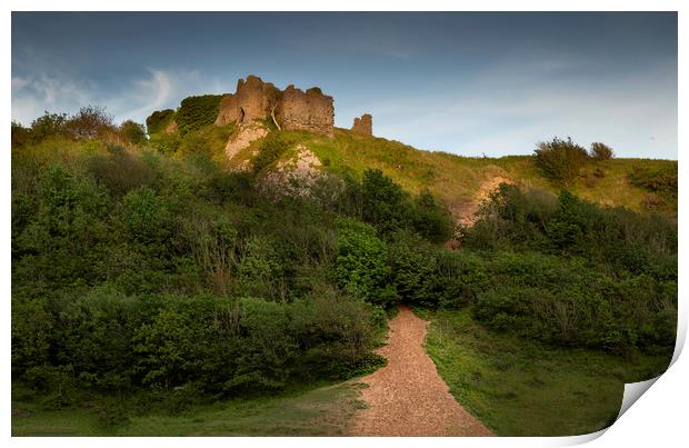 The ruins of Pennard Castle Print by Leighton Collins