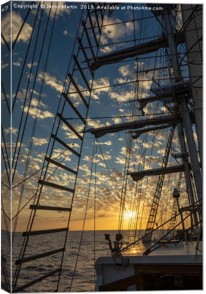 1000 Miles from Anywhere - Lord Nelson Rigging Canvas Print by Jenny Martin