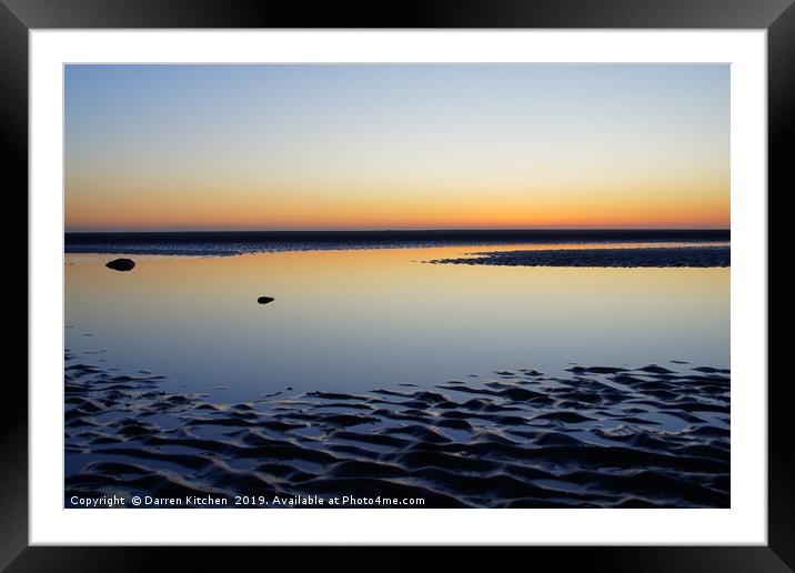 puddle on the sea                   Framed Mounted Print by Darren Kitchen