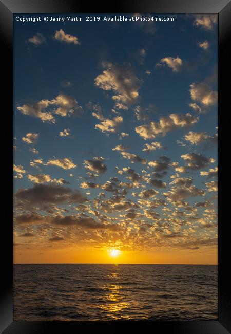 Transatlantic Sunset Portrait Framed Print by Jenny Martin