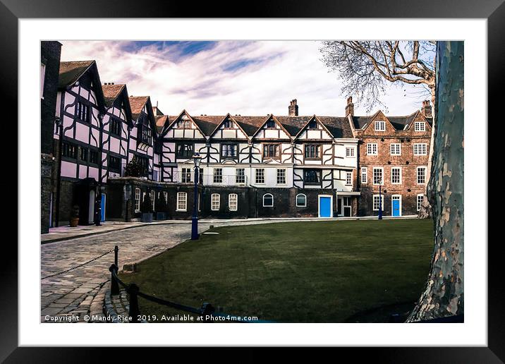 Properties within the grounds of Tower of London Framed Mounted Print by Mandy Rice