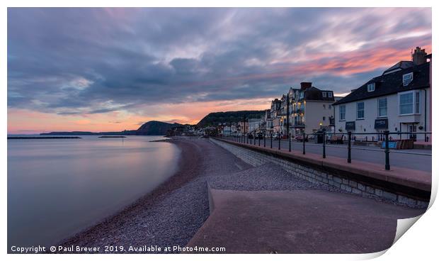 Evening in Sidmouth Print by Paul Brewer