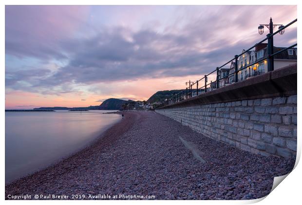 Evening in Sidmouth Print by Paul Brewer