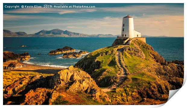 Twr Mawr Lighthouse Anglesey Print by Kevin Elias