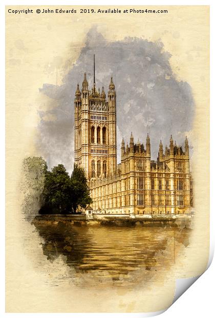 The Victoria Tower, London Print by John Edwards