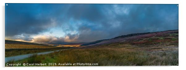 Sunset Over Stanage Edge Acrylic by Carol Herbert