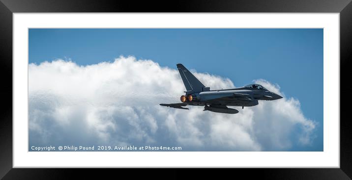 RAF Typhoon Fighter Jet in Flight Framed Mounted Print by Philip Pound