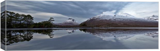 Stac Pollaidh in Winter Panorama Canvas Print by Derek Beattie