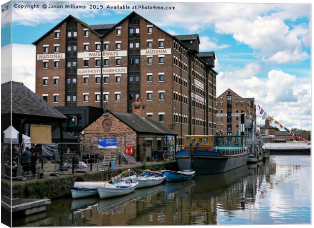 Gloucester Dock Reflections  Canvas Print by Jason Williams