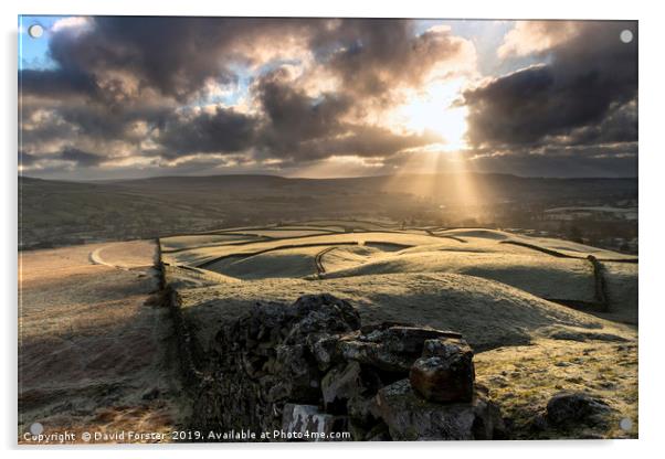  North Pennine Sun Burst Acrylic by David Forster