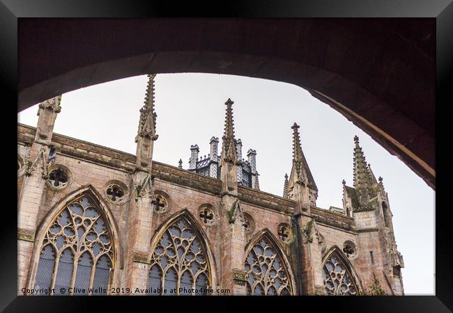 View through the arch Framed Print by Clive Wells