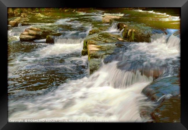 "Water over rocks 5" Framed Print by ROS RIDLEY