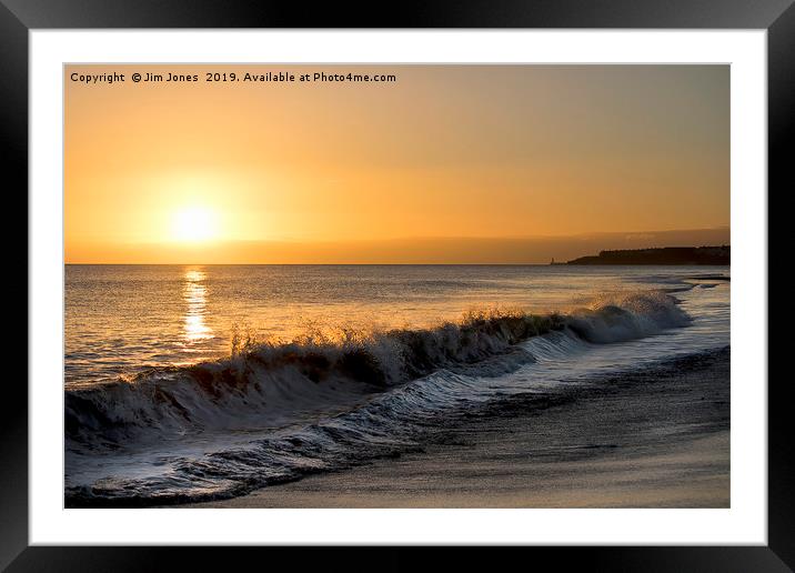 Sunrise over the North Sea at Tynemouth Framed Mounted Print by Jim Jones