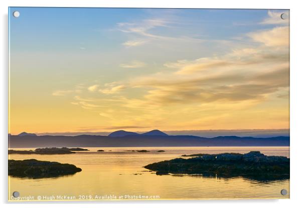 Evening light over Skye Acrylic by Hugh McKean
