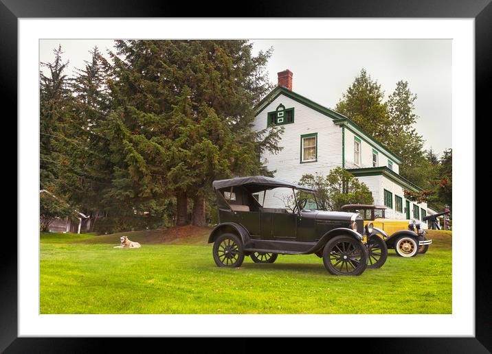 Two American vintage Ford cars models T 1927 - 193 Framed Mounted Print by RUBEN RAMOS