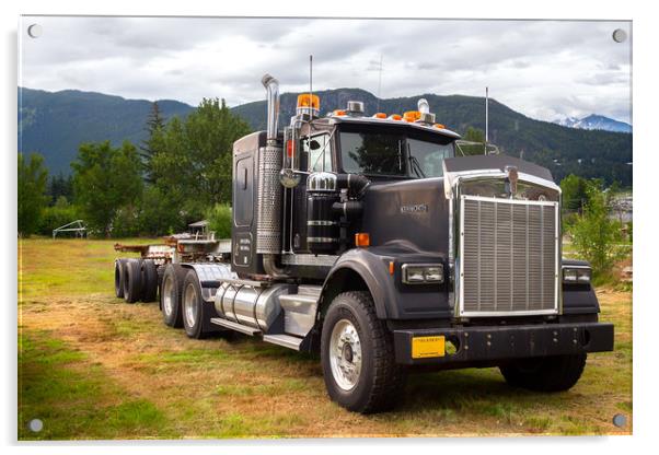 A Truck Kenworth W900 parked on a field over mount Acrylic by RUBEN RAMOS