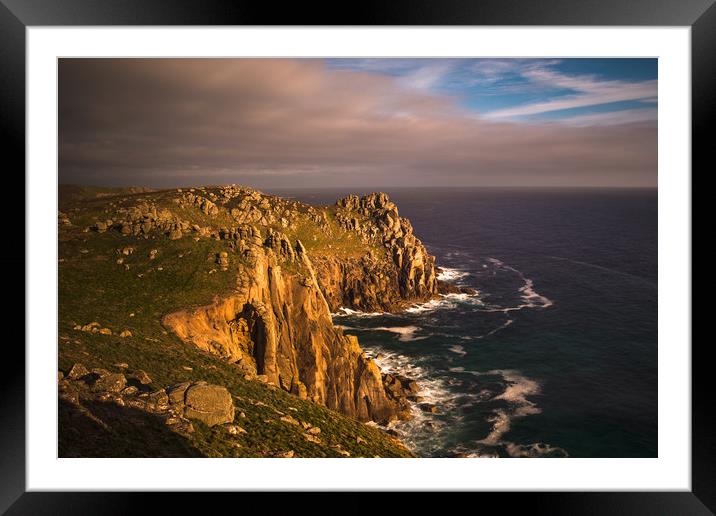 Lands End Seascape  Framed Mounted Print by Andrew Michael