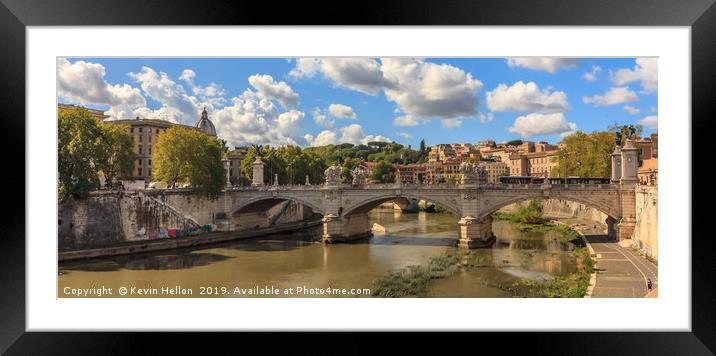 Ponte Vittorio Emanuele II, Rome, Italy Framed Mounted Print by Kevin Hellon