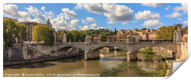 Ponte Vittorio Emanuele II, Rome, Italy Print by Kevin Hellon