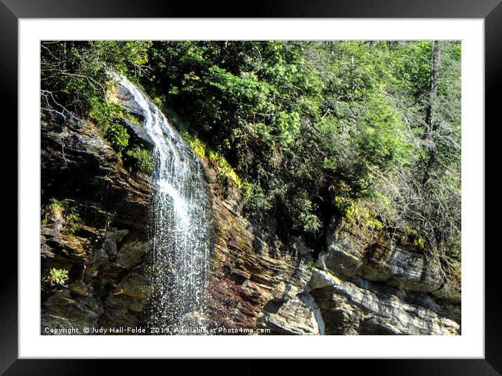 Cascade if Water Framed Mounted Print by Judy Hall-Folde