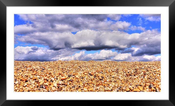 Clouds & Pebbles Framed Mounted Print by Louise Godwin