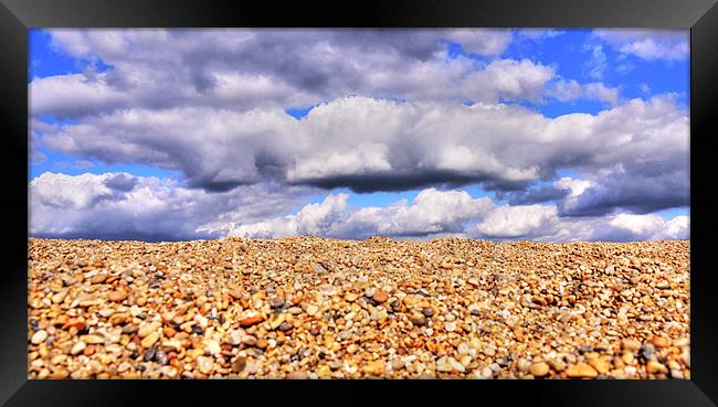 Clouds & Pebbles Framed Print by Louise Godwin