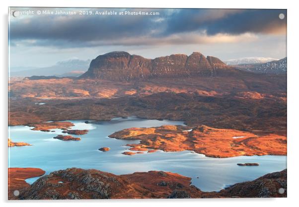 Suilven from Stac Pollaidh at sunrise Acrylic by Mike Johnston