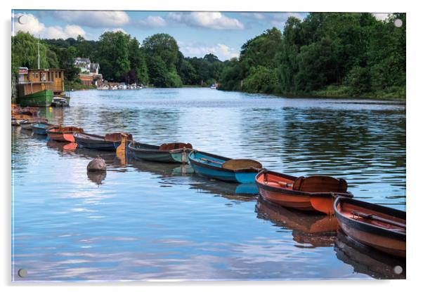 Boats In Richmond Acrylic by LensLight Traveler
