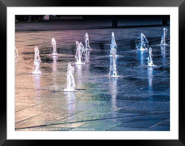 Water fountains Framed Mounted Print by Mandy Rice