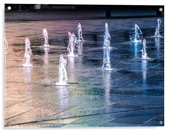 Water fountains Acrylic by Mandy Rice