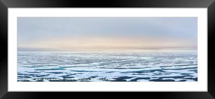 Ice edge of the Arctic ocean, Svalbard. Framed Mounted Print by RUBEN RAMOS