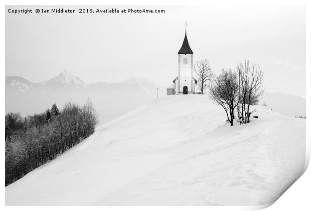 Jamnik church of Saints Primus and Felician Print by Ian Middleton