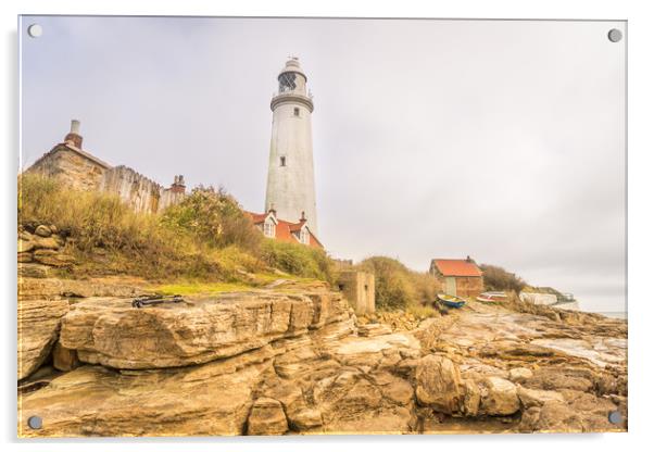 A different view of St Mary's lighthouse Acrylic by Naylor's Photography