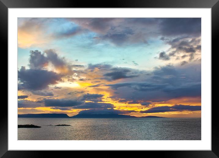 Sunset, Storm Clouds, Inner Hebrides Framed Mounted Print by Hugh McKean