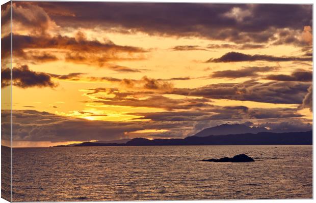Sunset, Storm clouds, Point of Sleat, Skye, Scotla Canvas Print by Hugh McKean