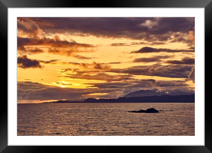 Sunset, Storm clouds, Point of Sleat, Skye, Scotla Framed Mounted Print by Hugh McKean