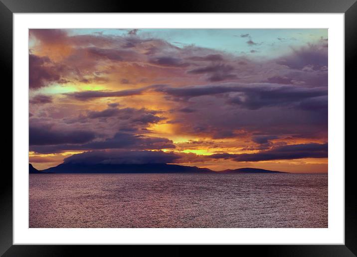 Sunset, Storm Clouds, Inner Hebrides Framed Mounted Print by Hugh McKean