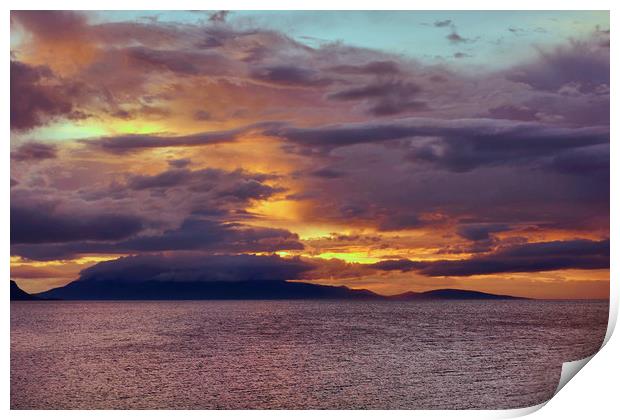 Sunset, Storm Clouds, Inner Hebrides Print by Hugh McKean