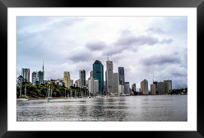 Brisbane River Framed Mounted Print by Mandy Rice