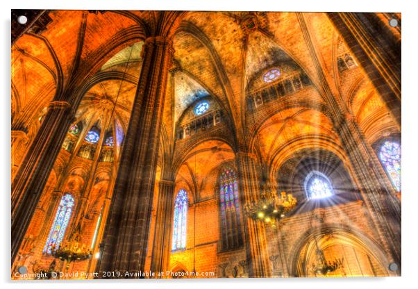 Cathedral Sun Rays Acrylic by David Pyatt